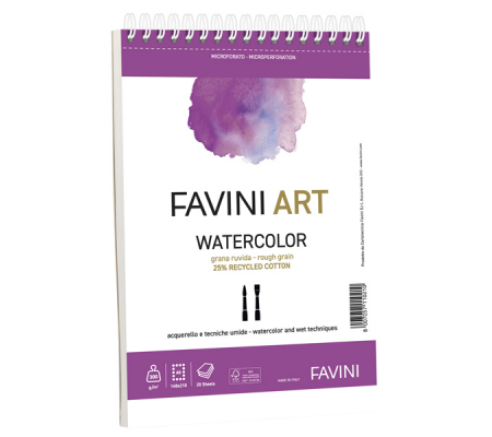 Album spiralato Watercolor - A5+ - 300 gr - 20 fogli - Favini - A290025 - 8007057110210 - DMwebShop