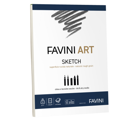 Album collato Sketch - A4- 90 gr - 40 fogli - Favini - A420454 - 8007057110296 - DMwebShop