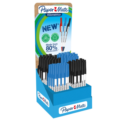 Penna a sfera Kilometrico RecycLED - assortiti nero-blu - expo 300 pezzi - Papermate - 2194898 - 0113026981948982 - DMwebShop