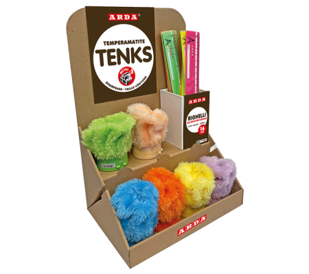 Temperamatite Tenks Peluche e Righe 16 cm - colori assortiti - display Voila' 48 pezzi totali - Arda - 1650002 - 8003438032645 - DMwebShop