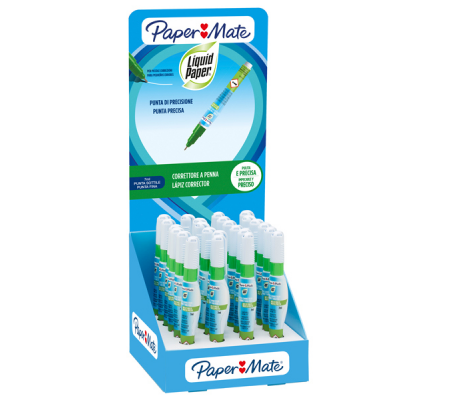 Correttore a penna Liquid Micro Correction Pen - 7 ml - expo 24 pezzi - Papermate - 2209441 - 0113026980378438 - DMwebShop