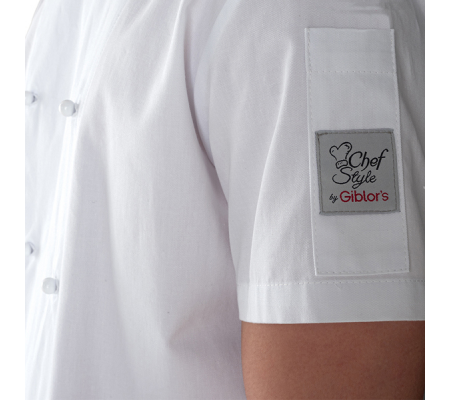 Giacca da cuoco Tommaso - a manica corta - taglia S - bianco - Giblor's - Q8G00185-C01-S