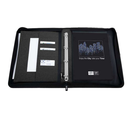 Portablocco Flap - con manici - tessuto - nero - A4 - City Time - 61920