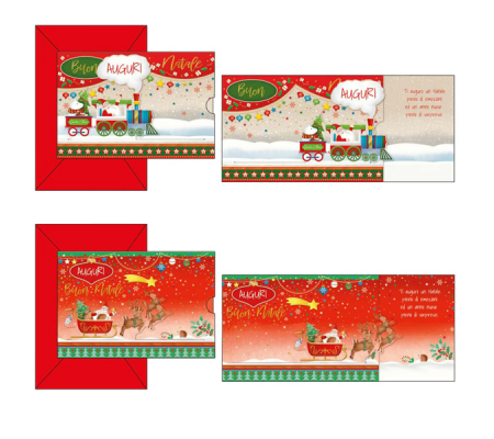 Biglietto auguri Babbo Natale - verticale - fantasie assortite - Kartos - 04447401 - 8009162394806 - DMwebShop