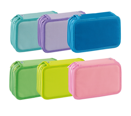 Astuccio 3 Zip - Neon & Pastel - 13 x 20 x 7,5 cm - colori assortiti - Favorit - 400182110 - 8006779049846 - DMwebShop