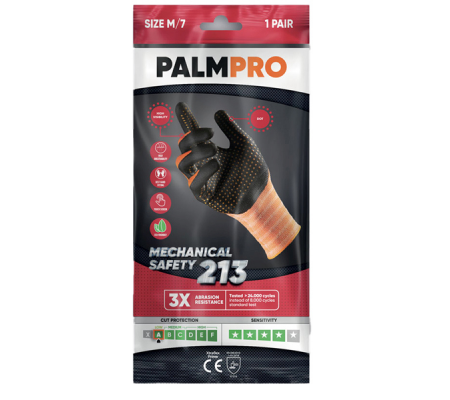 Guanti mechanical Safety Palmpro Xtraflex Prime 213 - taglia M - arancione-nero - Icoguanti - NNTDO213-M(7)