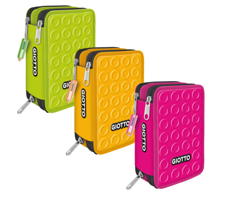 Astuccio 3 zip collezione Stilnovo - 19,5 x 7,5 x 12,9 cm - PL- colori neon assortiti - Giotto - F953800 - 8000825057731 - DMwebShop