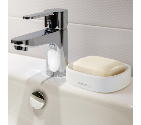 Portasapone Pronto Bagno - 12,5 x 8 x 2,5 cm - PPL - bianco - Perfetto - 12515