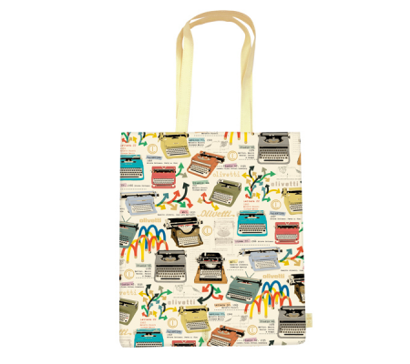 Shopper con manici - fantasia Olivetti - 35 x 40 x 8 cm - carta lavabile 100 gr - Kartos - 10130700 - 8009162386368 - DMwebShop