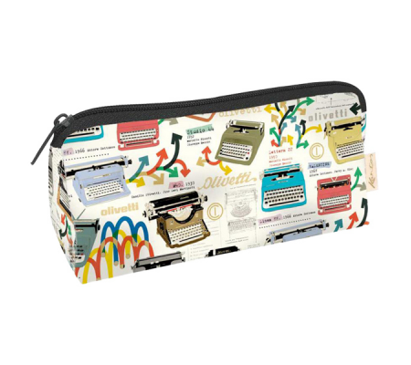 Astuccio con zip - Olivetti - 19,5 x 8 x 6 cm - carta lavabile 100 gr - Kartos - 01405700 - 8009162387129 - DMwebShop