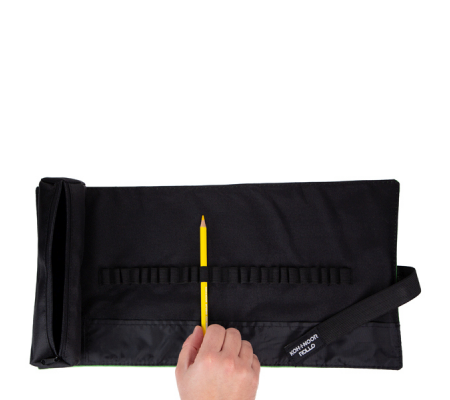 Astuccio arrotolabile Roller - con astuccio zip interno - 24 scomparti - 7,5 x 21,5 cm - tessuto - nero - Koh.i.noor - DJTB-24