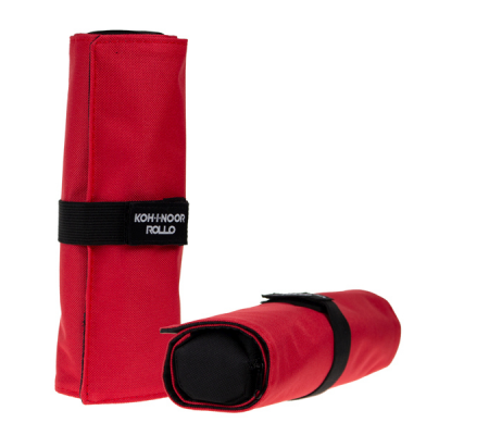 Astuccio arrotolabile Roller - con astuccio zip interno - 24 scomparti - 7,5 x 21,5 cm - tessuto - rosso - Koh.i.noor - DJTR-24 - 8032173017822 - DMwebShop