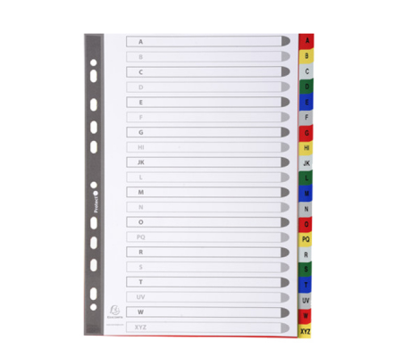 Separatore alfabetico A-Z - PPL - A4 - colori assortiti - Exacompta - DMwebShop - 1