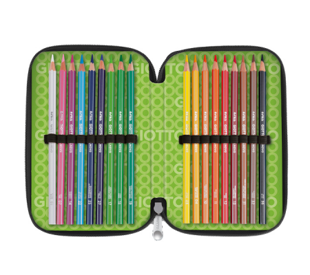 Astuccio 3 zip collezione Stilnovo - 19,5 x 7,5 x 12,9 cm - PL- colori neon assortiti - Giotto - F953800