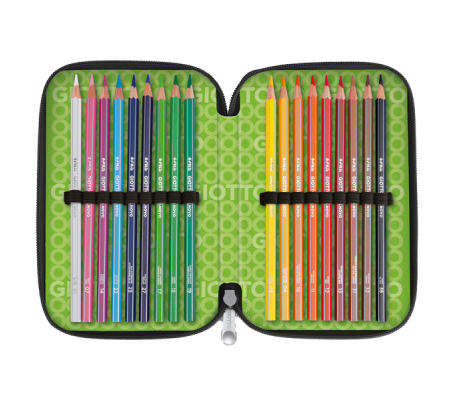 Astuccio 3 zip collezione Stilnovo - 19,5 x 7,5 x 12,9 cm - PL- colori neon assortiti - Giotto - F953800