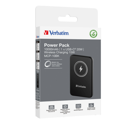 Power Bank Wireless Magnetico 10000 mAh - nero - Verbatim - 32245