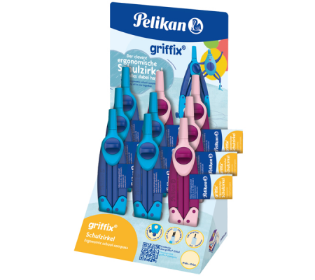 Compasso Griffix - colori assortiti - expo 9 pezzi - Pelikan - 605519 - 4012700605511 - DMwebShop
