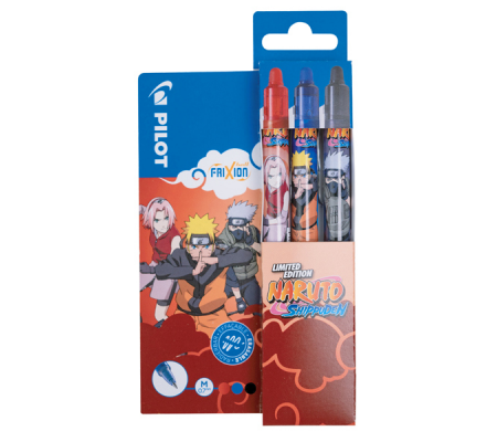 Set 3 pezzi Frixion Ball e Clicker Naruto - colori assortiti - 8014233009718 - DMwebShop - 1