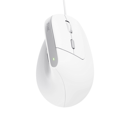 Mouse ergonomico Bayo II - con filo - bianco - Trust - 25397 - 8713439253979 - DMwebShop - 2