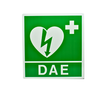 Cartello da muro - DAE - per defibrillatore - 34 x 36 cm - Pvs - DMwebShop