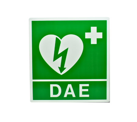 Cartello da muro - DAE - per defibrillatore - 34 x 36 cm - Pvs - CRT005C - 8056389238970 - DMwebShop