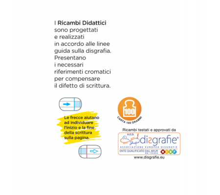 Ricambi didattici forati - A4 - 40 fogli carta 100 gr - 8007758274310 - DMwebShop - 2