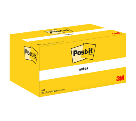 Blocco foglietti - 653 - giallo Canary - 38 x 51 mm - 100 fogli - conf. 12 pezzi - Post-it - 7100296172 - 4064035092290 - DMwebShop - 1