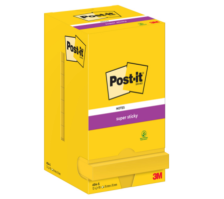 Blocco foglietti Super Sticky - giallo oro - 76 x 76 mm - 90 fogli - conf. 12 pezzi - Post-it - 7100290189 - 4001895877124 - DMwebShop - 1