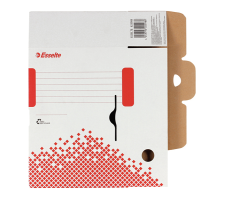 Scatola archivio Speedbox - dorso 10 cm - 35 x 25 cm - bianco e rosso - conf. 25 pezzi - Esselte - 623908 - 4049793025988 - DMwebShop - 3