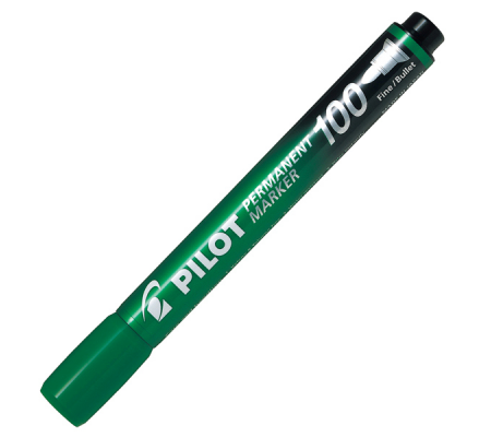 Marcatore Permanente Markers 100 - punta tonda - 4,5 mm - verde - conf. 12 pezzi - Pilot - 002708 - 4902505511127 - DMwebShop - 1