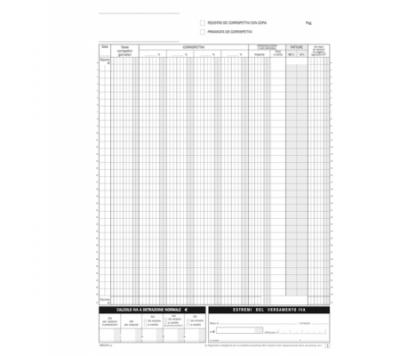 Registro corrispettivi mensili - 24/2 autoautoricalcanti - Data Ufficio - DU168524C00 - 8008842952121 - DMwebShop - 1