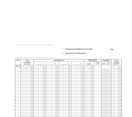 Registro corrispettivi mensili - 24/2 autoautoricalcanti - Data Ufficio - DU168524C00 - 8008842952121 - DMwebShop - 2