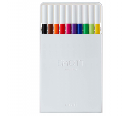 Fineliner Emott - tratto 0,4 mm - colori assortiti standard - conf. 10 pezzi - Uni Mitsubishi - M PEM-SY 10C 1 - 4902778248362 - DMwebShop - 1