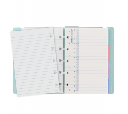 Notebook Pocket - con elastico - copertina similpelle - 144 x 105 mm - 56 pagine - a righe - verde pastello - Filofax - L115066 - DMwebShop - 2