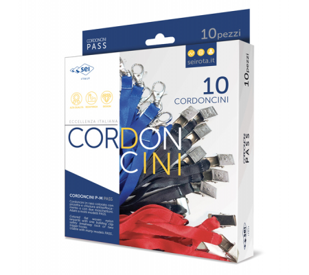 Cordoncino Pass M - raso - lunghezza 85 cm - blu - conf. 50 pezzi - Sei Rota - 62008207 - DMwebShop - 1