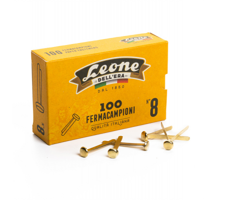 Fermacampioni ottonati - lunghezza 38 mm - n. 8 - Leone - conf. 100 pezzi - Leone dell'era - FC8 - 800797900184 - DMwebShop