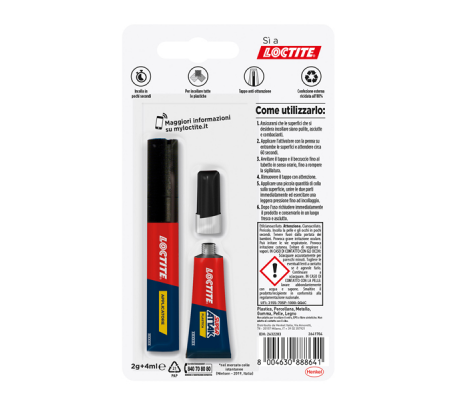 Colla Super Attak - adesivo liquido e attivatore in penna - Loctite - 2632283 - 8004630888641 - DMwebShop - 1