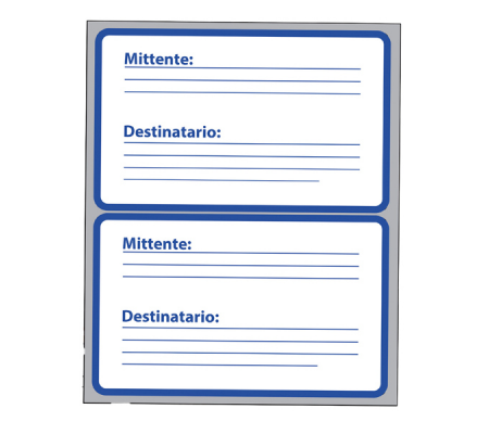 Etichette adesive mittente-destinatario - in carta - permanenti - 115 x 70 mm - 2 etichette per foglio - 10 fogli - bianco - Markin - X10001 - 8007047035004 - DMwebShop - 1