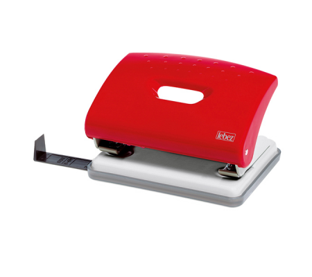 Perforatore - massimo 16 fogli - 2 fori - passo 8 cm - rosso - Lebez - 1270-N - 8007509012703 - DMwebShop - 2