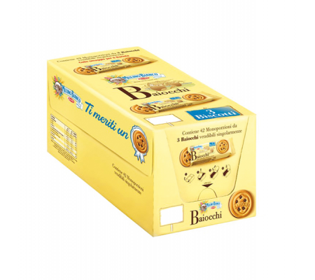 Baiocchi - Mulino Bianco - monoporzione con 3 biscotti da 28 gr - conf. 42 pezzi - Barilla - BABA3 - 8076809569675 - DMwebShop - 1