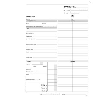 Blocco preventivi e ordinativi per banchetti - 50-50 copie autoautoricalcanti - formato 29,7 x 21,5 cm - Data Ufficio - DU1670C0000 - 8008842585534 - DMwebShop - 1