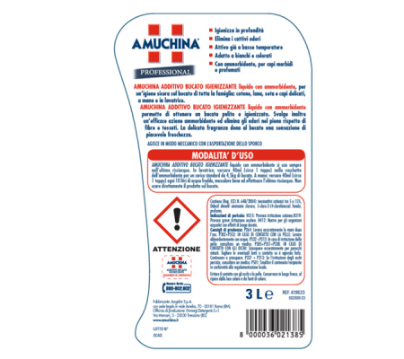 Additivo bucato igienizzante liquido - 3 lt - Amuchina Professional - 05-0123 - 8000036021385 - DMwebShop - 1