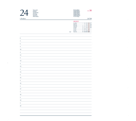 Agenda giornaliera 2025 - copertina in carta imbottita - 14,5 x 20,5 cm - blu - No Brand - 9101XMT12 - DMwebShop - 1