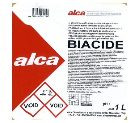 Disincrostante Biacide - flacone da 1 lt - Alca - ALC542 - 8032937578590 - DMwebShop - 1