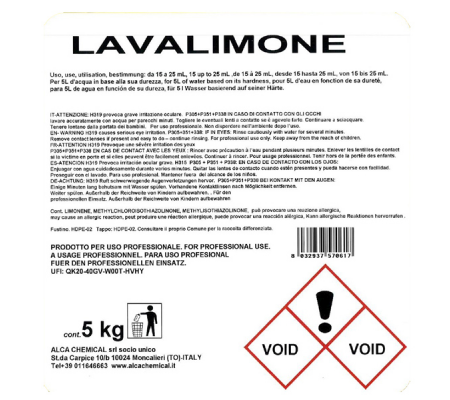 Detersivo per piatti Lavalimone - tanica da 5 lt - Alca - ALC585 - 8032937570617 - DMwebShop - 1