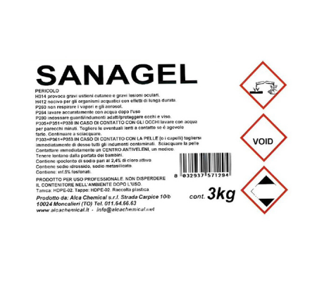 Detergente sanificante Sanagel - tanica da 3 lt - Alca - ALC863 - 8032937571294 - DMwebShop - 1