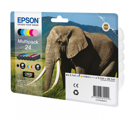 Multipack Cartucce Originale - Epson 24 - Confezione 6 cartucce - Epson - C13T24284012 - C13T24284011 - 8715946615141 - DMwebShop - 1