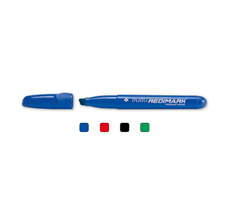 Marcatore permanente Redimark - punta a scalpello - 6,5 mm - blu - conf. 12 pezzi - Tratto - 857001 - 8000825855010 - DMwebShop - 1