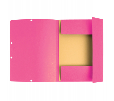 Cartellina con elastico - cartoncino lustre' - 3 lembi - 400 gr - 24 x 32 cm - rosa - Exacompta - 55520E - 3130632555207 - DMwebShop - 1