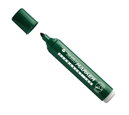 Marcatore permanente Marker - punta tonda - 2,5 mm - verde - conf. 12 pezzi - Tratto - 841104 - 8000825003967 - DMwebShop - 1